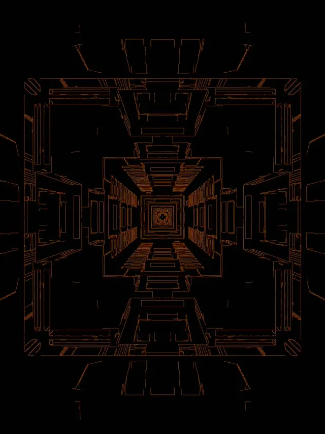 Black White Geometric Tunnel 60fps | Linear Architecture Vertical Loop