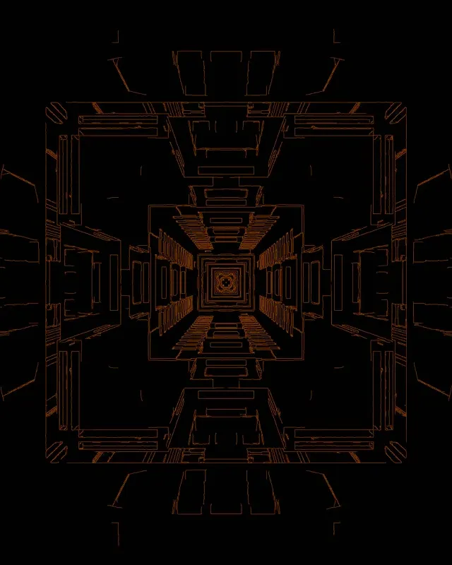 Black White Geometric Tunnel 60fps | Linear Architecture Portrait Screensaver