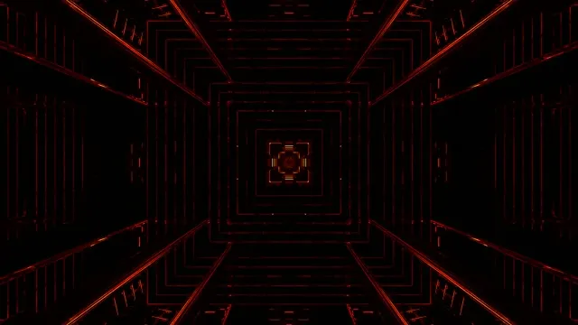 Orange Neon Square Tunnel 4K VJ Loop | Hypnotic Screensaver