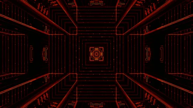 Red Tech Tunnel VJ Loop 4K 60fps | Neon Screensaver