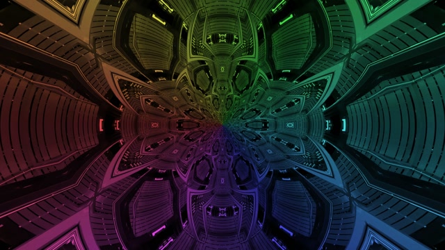 Rainbow Neon Tunnel 4K 60fps VJ Loop | Psychedelic Screensaver