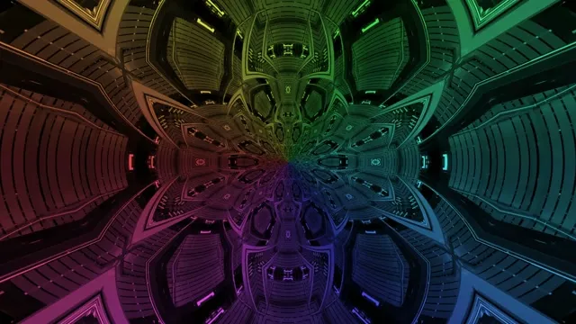 Rainbow Neon Tunnel 4K 60fps VJ Loop | Psychedelic Screensaver