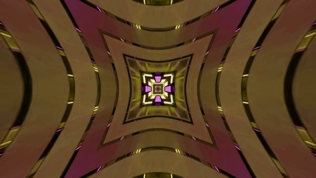 Gold Brown Neon Tunnel | 4K VJ Loop Hypnotic Screensaver