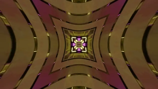 Gold Brown Neon Tunnel | 4K VJ Loop Hypnotic Screensaver