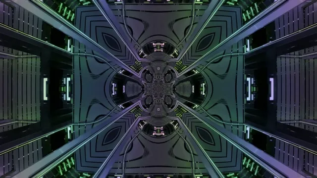 Purple Green Neon Tunnel | 4K 60fps Tech VJ Loop Screensaver