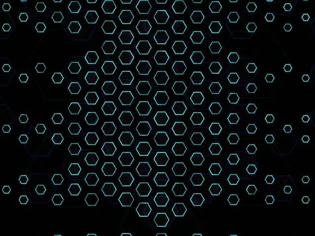 4:3 Classic 60fps screensaver neon tunnel motion background cyan hexagon