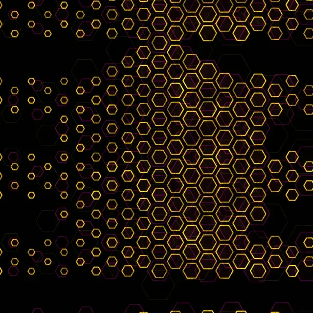 1:1 Square | Golden Hexagon Tunnel 60FPS Screensaver | Live Wallpaper