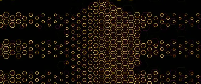 2.39:1 Cinemascope | Golden Vortex Hexagon 60FPS | VJ Motion Background