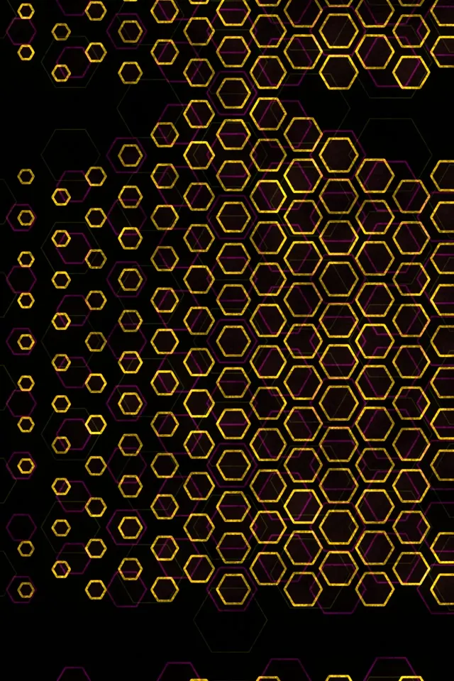 2:3 Photo Portrait | Golden Tunnel Hexagons 60FPS | Motion VJ Screensaver