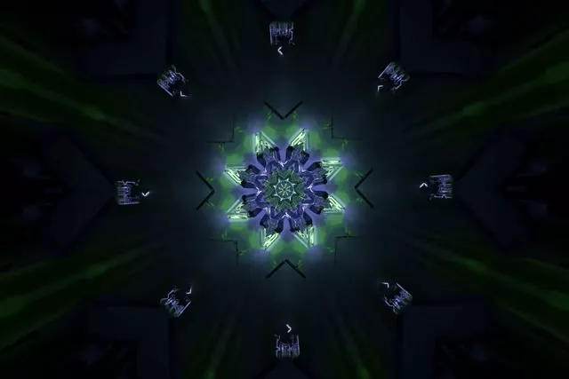 Neon Tunnel Kaleidoscope Vortex 60fps 3:2 Screensaver Loop
