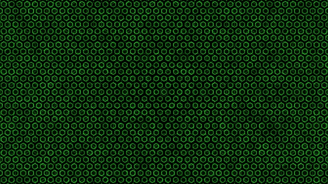 4K UHD 60fps Screensaver | Green Hexagon VJ Loop Motion Background