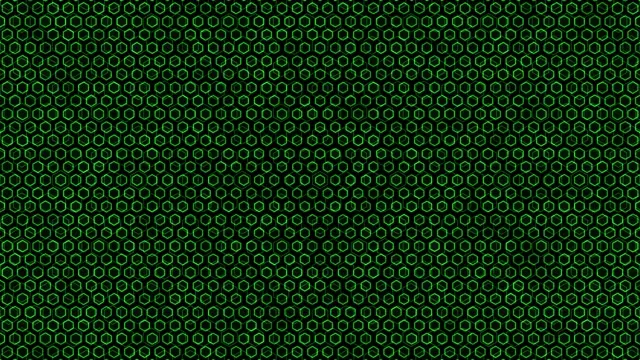 4K UHD 60fps Screensaver | Green Hexagon VJ Loop Motion Background