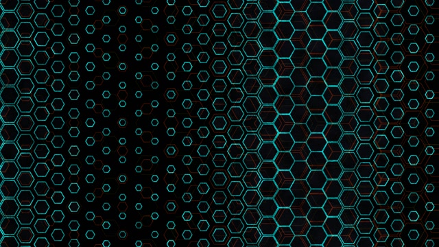 4K UHD 60FPS Hexagon Grid Screensaver PC | Cyan Neon VJ Loop Animation