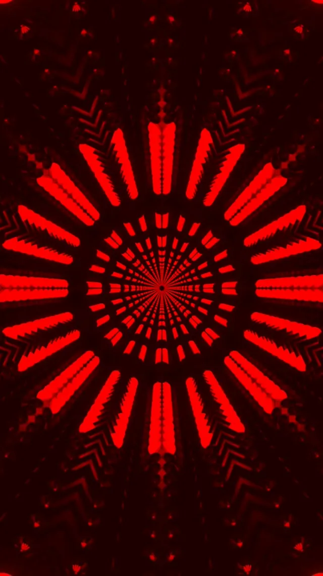 neon tunnel 9:16 reels 60fps screensaver crimson kaleidoscope motion background