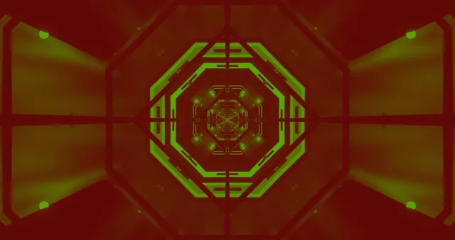 Sci-Fi Octagon Neon Tunnel 4K UHD 60fps Live Wallpaper Screensaver