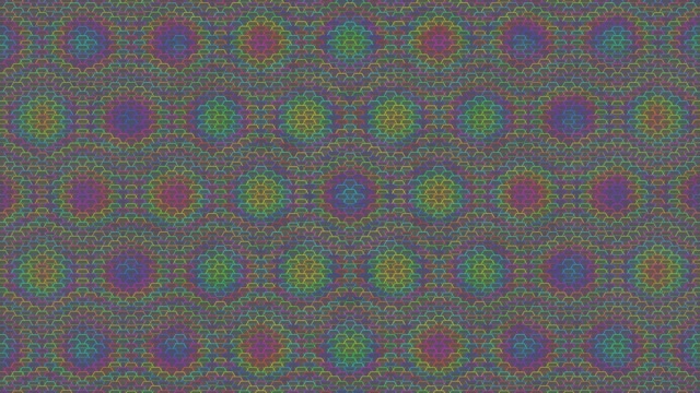 10 hours 4K UHD 60fps Screensaver: Pulsing Magenta Cyan Hexagon Kaleidoscope VJ Loop