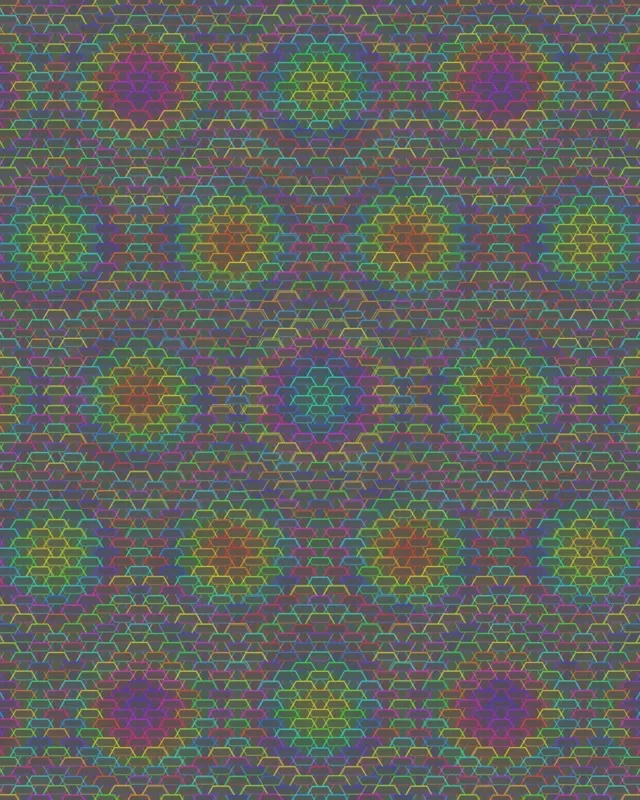 4:5 Instagram | 60fps Screensaver: Rotating Magenta Cyan Hexagon Background for Edits