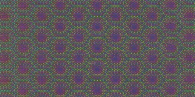 2:1 Univisium 60fps Kaleidoscope Hexagon Screensaver - VJ Loop Neon Colors