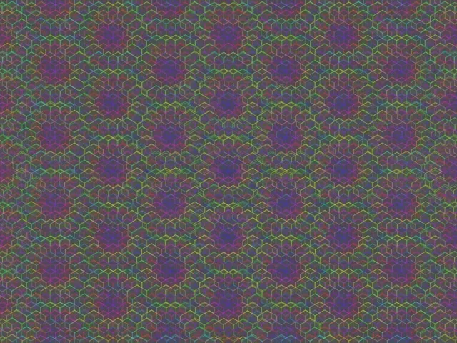 4:3 Classic 60fps Colorful Hexagon Kaleidoscope Screensaver - VJ Animation