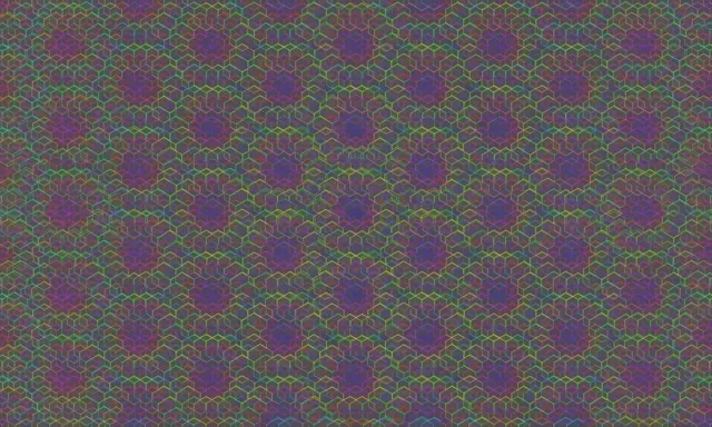 5:3 Wide 60fps Hexagon Pattern Screensaver - Motion VJ Loop Neon Colors