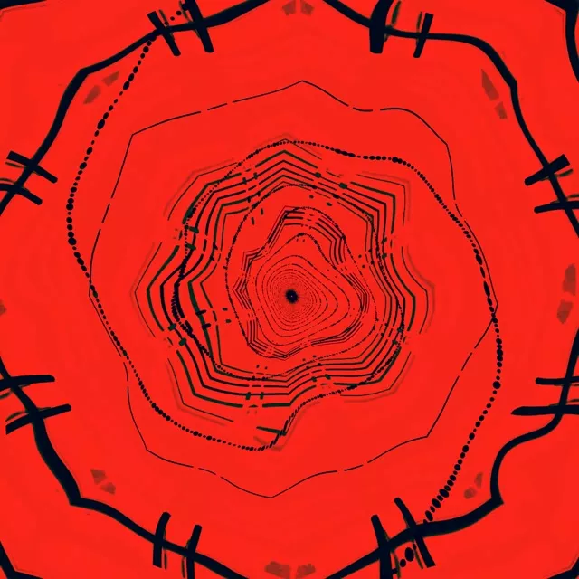 1:1 square neon tunnel 60fps screensaver red geometric vj loop