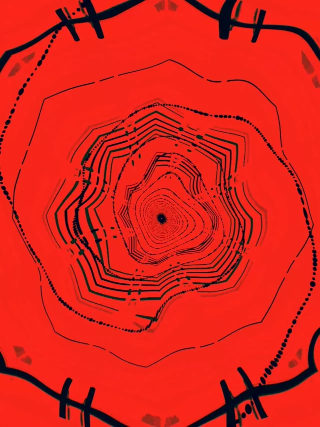 3:4 ipad portrait neon tunnel 60fps screensaver red vortex vj loop