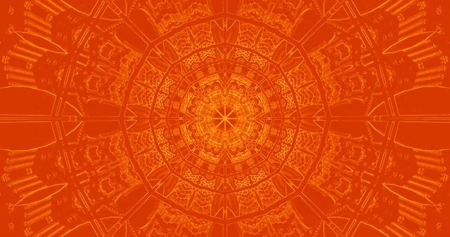 Orange Neon Tunnel Mandala Screensaver 4k UHD 60fps VJ Loop