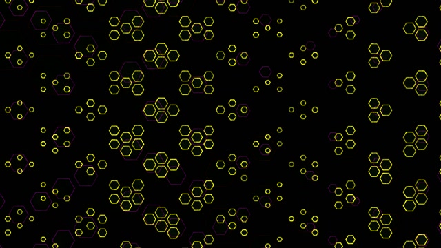 4k uhd 60fps neon tunnel yellow hexagons vj loop