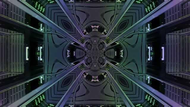 Green Purple Neon Tunnel 4K UHD 60FPS VJ Animation Screensaver