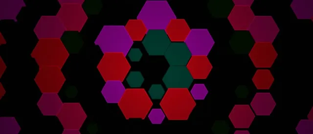 21:9 Ultrawide 60fps Screensaver | Hexagon Neon Vj Animation - Red Purple Teal