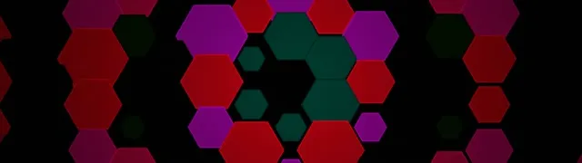 32:9 Super Ultrawide 60fps Screensaver | Hexagon Vj Loop Neon - Red Purple Teal