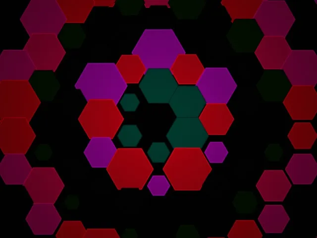 4:3 Classic 60fps Screensaver | Hexagon Motion Background - Neon Geometric Loop
