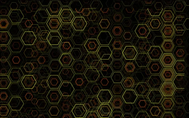 16:10 MacBook | 60fps Hexagon Screensaver - Neon Motion Background VJ Loop Green Yellow