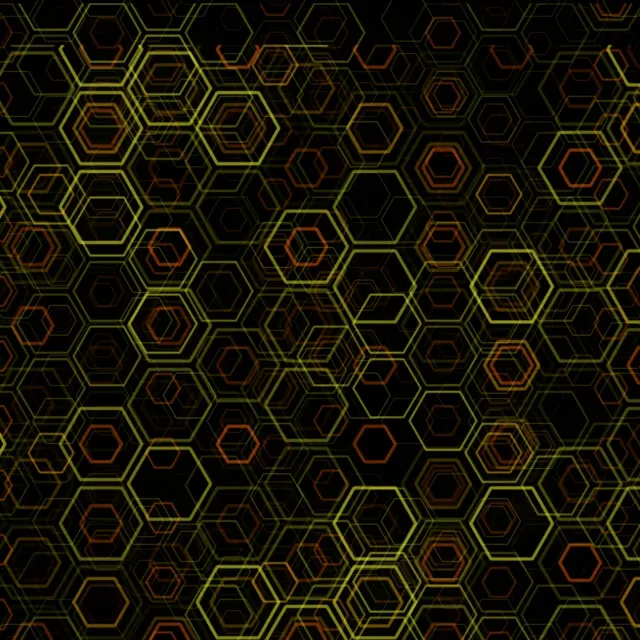 1:1 Square | 60fps Hexagon Kaleidoscope Screensaver - Neon Motion Background Green Yellow