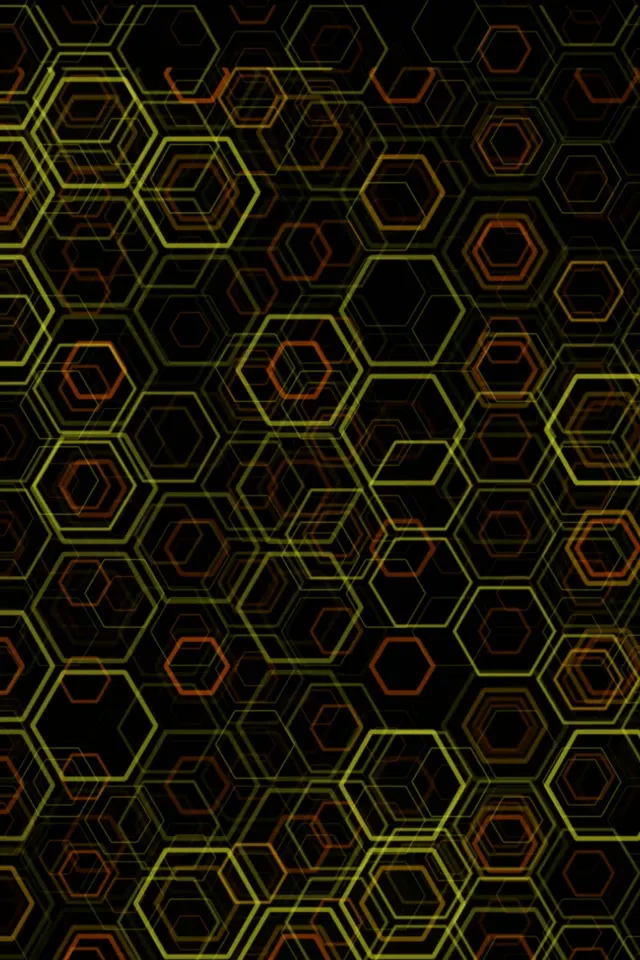 2:3 Photo Portrait | 60fps Neon Hexagon Kaleidoscope Screensaver - VJ Animation Yellow Red