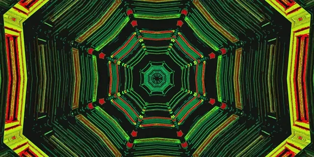Neon Tunnel Green Red Screensaver 2:1 Univisium 60fps Vj Loop