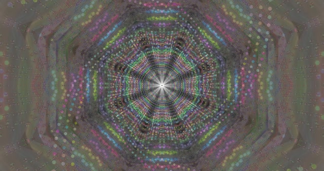 Neon tunnel 60fps kaleidoscopic geometric hexagon light show