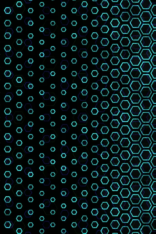 2:3 Photo Portrait 60fps Screensaver Neon Tunnel Background for Edits Cyan Hexagons