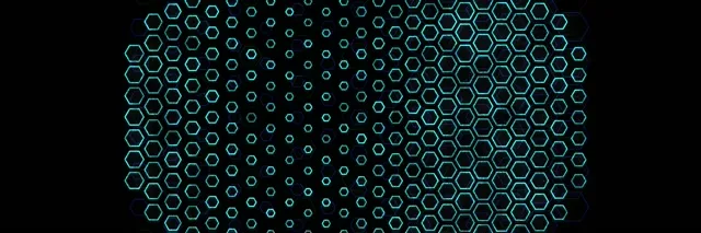 3:1 Triple Wide 60fps Screensaver Neon Tunnel VJ Loop Cyan Glowing Hexagonal Pattern