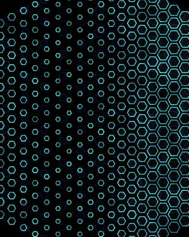 4:5 Instagram 60fps Screensaver Neon Tunnel Background for Edits Turquoise Hexagons