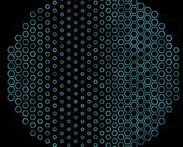 5:4 Industrial 60fps Screensaver Neon Tunnel Live Wallpaper Cyan Glowing Hexagons
