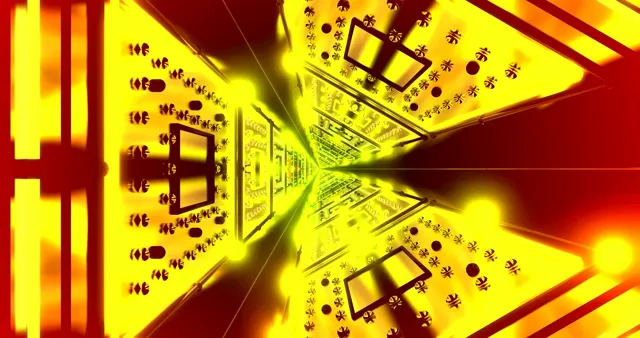 Yellow Neon Tunnel Screensaver 4k UHD 60fps Vj Loop