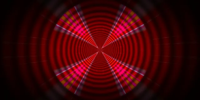 neon tunnel 2:1 univisium 60fps screensaver red fractal vj loop