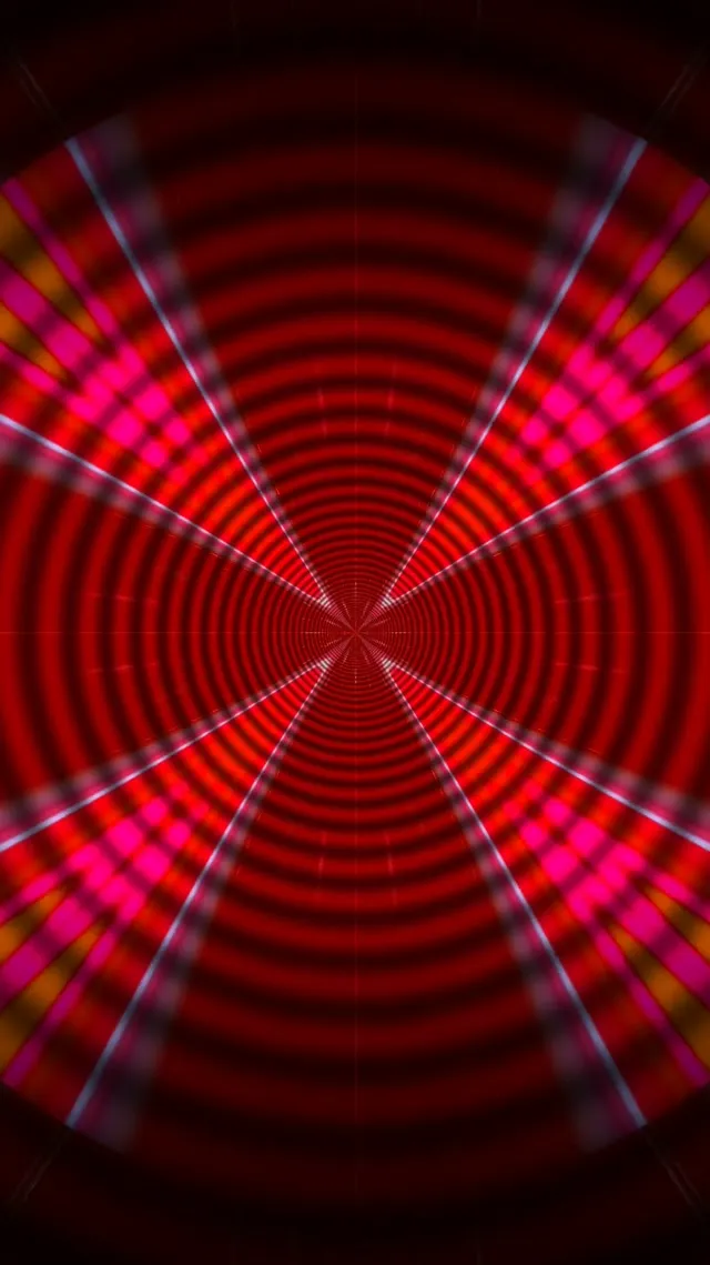 neon tunnel 9:16 reels 60fps screensaver crimson star vortex motion
