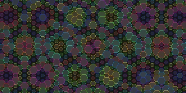 2:1 Univisium 60fps Hexagon Screensaver | Neon VJ Animation Background Loop