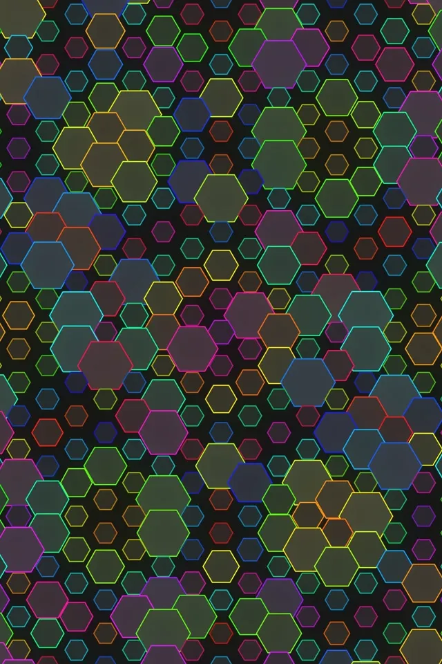 2:3 Photo Portrait 60fps Hexagon Screensaver | Neon VJ Animation Live Wallpaper
