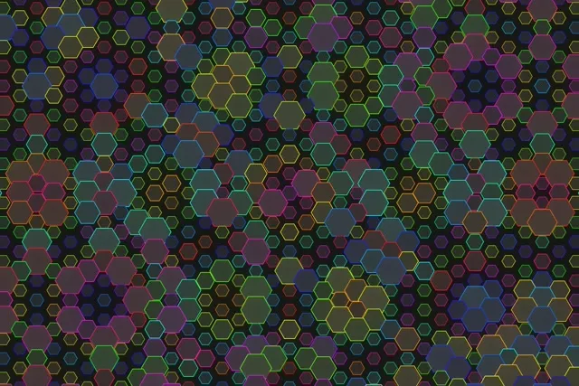 3:2 Surface 60fps Hexagon Screensaver | Motion Background VJ Loop Neon