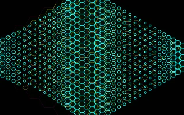 16:10 MacBook 60fps screensaver neon tunnel VJ animation cyan geometric
