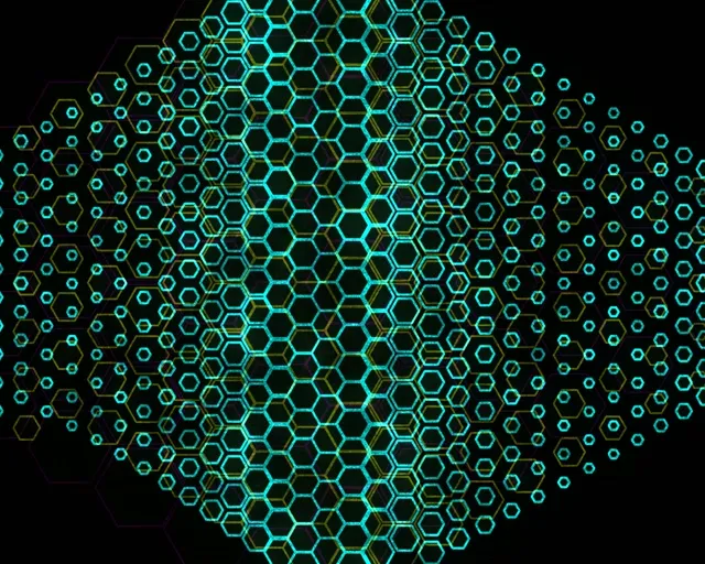 5:4 Industrial 60fps screensaver neon tunnel motion background turquoise geo