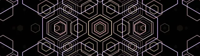 32:9 Super Ultrawide | 60fps Nested Hexagon VJ Loop | Gold Neon Screensaver